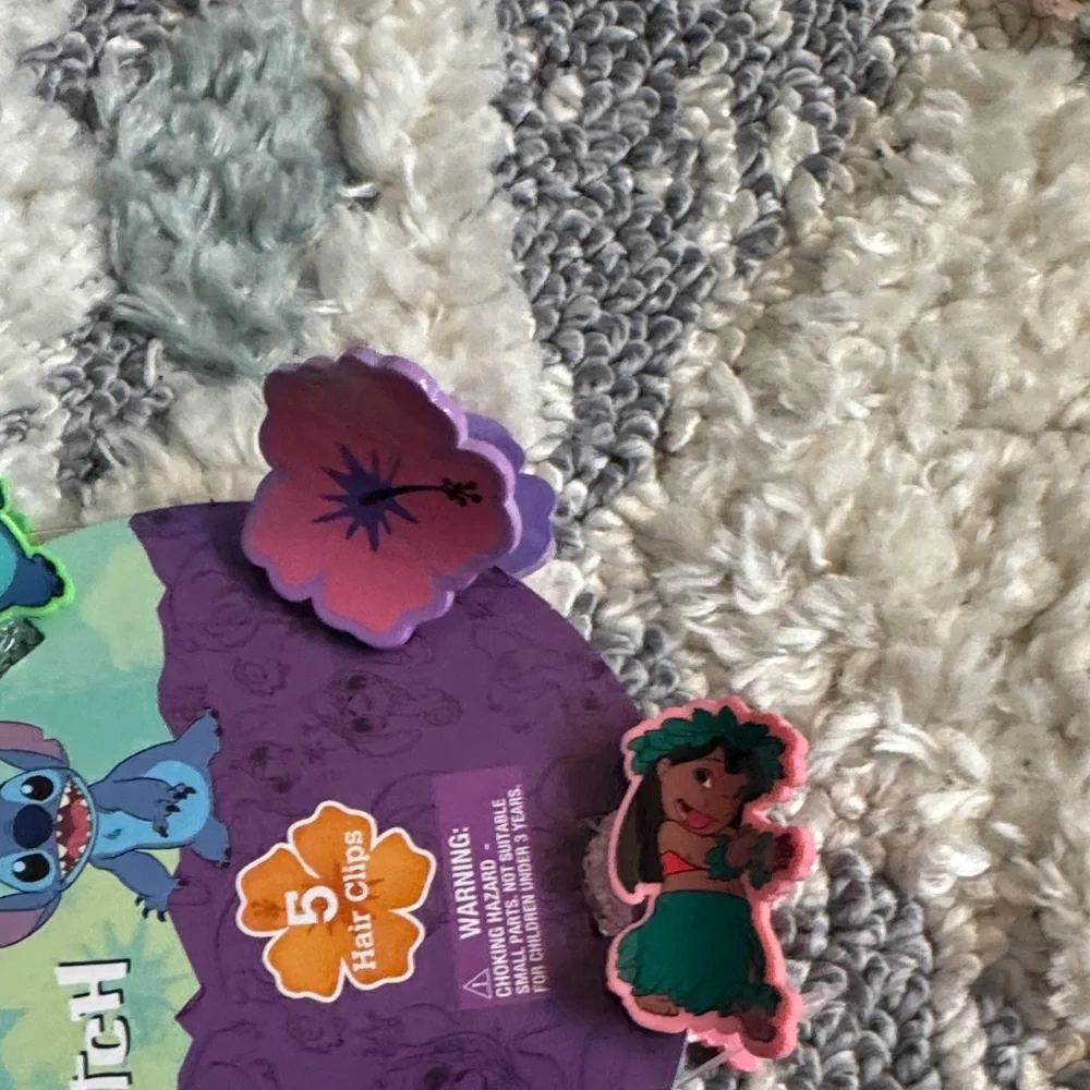 Disney Stitch 5 Claw Hair Clips Set